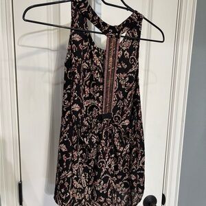 Astr Black Halter Sequin Top